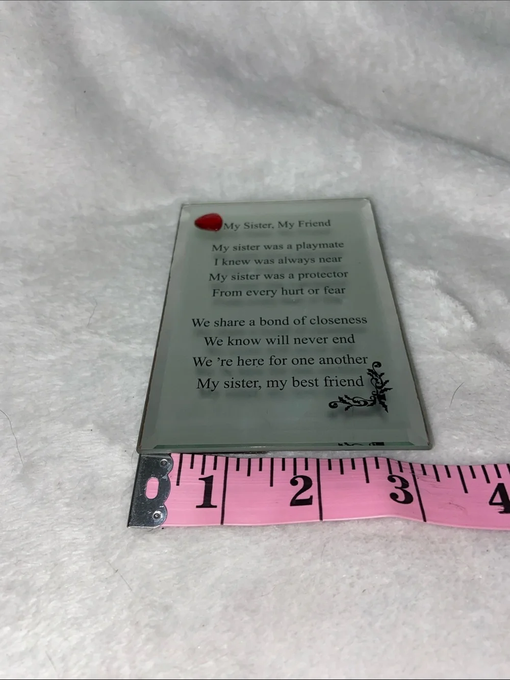 My Sister, My Friend Mirrored Sentiment Plaque - Silver